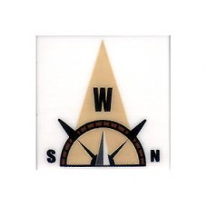 Part 3068bpb0357 White Tile 2 x 2 with Compass West 'W' in Tan Pointer Pattern 
